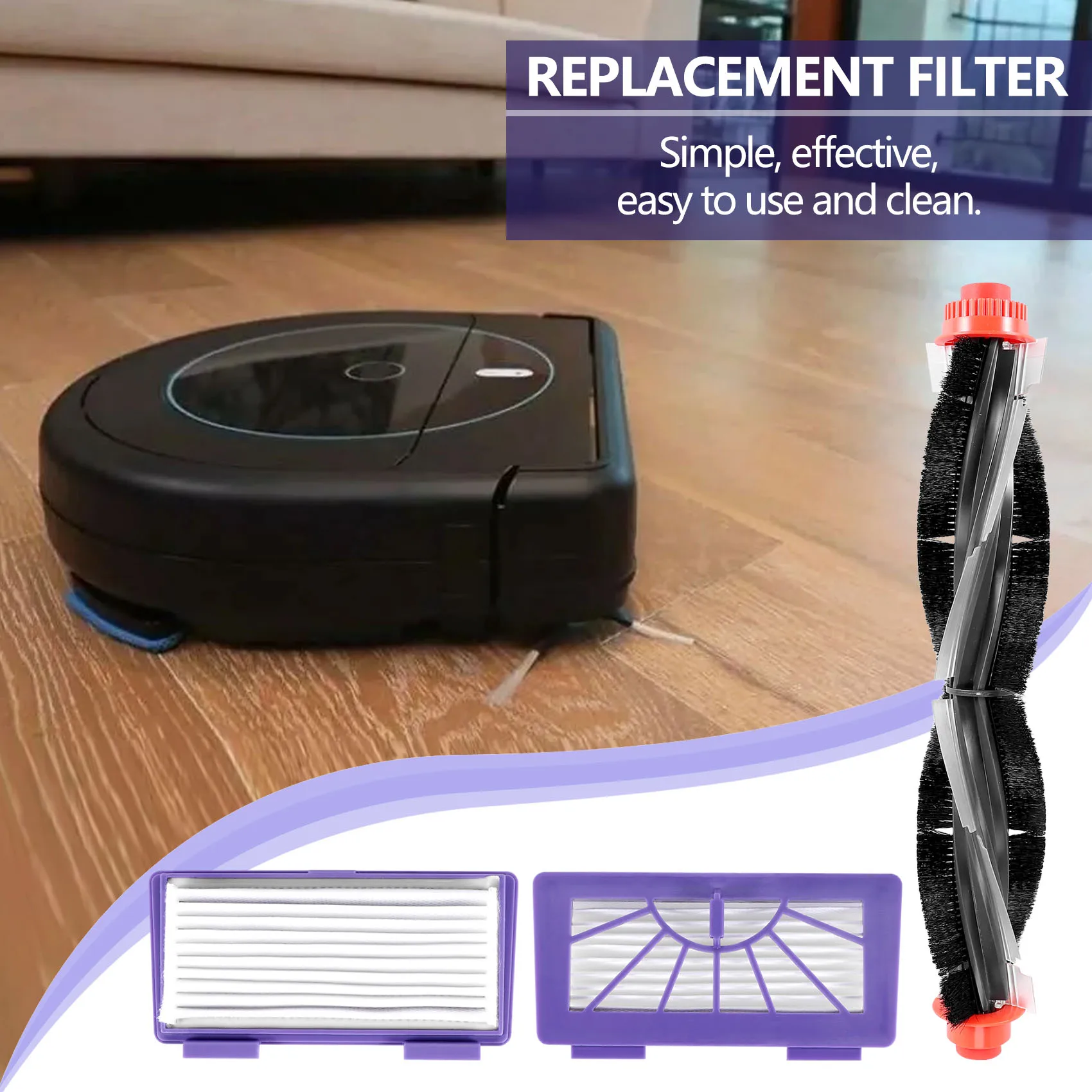 1 stücke ersatz combo roller pinsel + hepa filterx2 für neato XV-21 xv signatur pro XV-11 XV-12 XV-15 gekrümmten combo roller bürsten