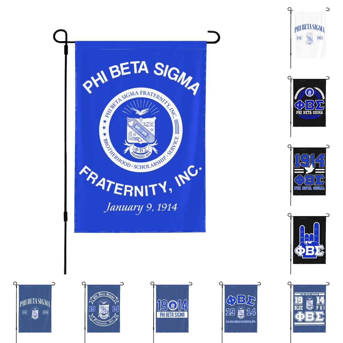 Phi Beta Sigma PBS Fraternity Garden Flag Double-sided Printing Decorative Flags Yard Banner Holiday Party Outdoor Home signs