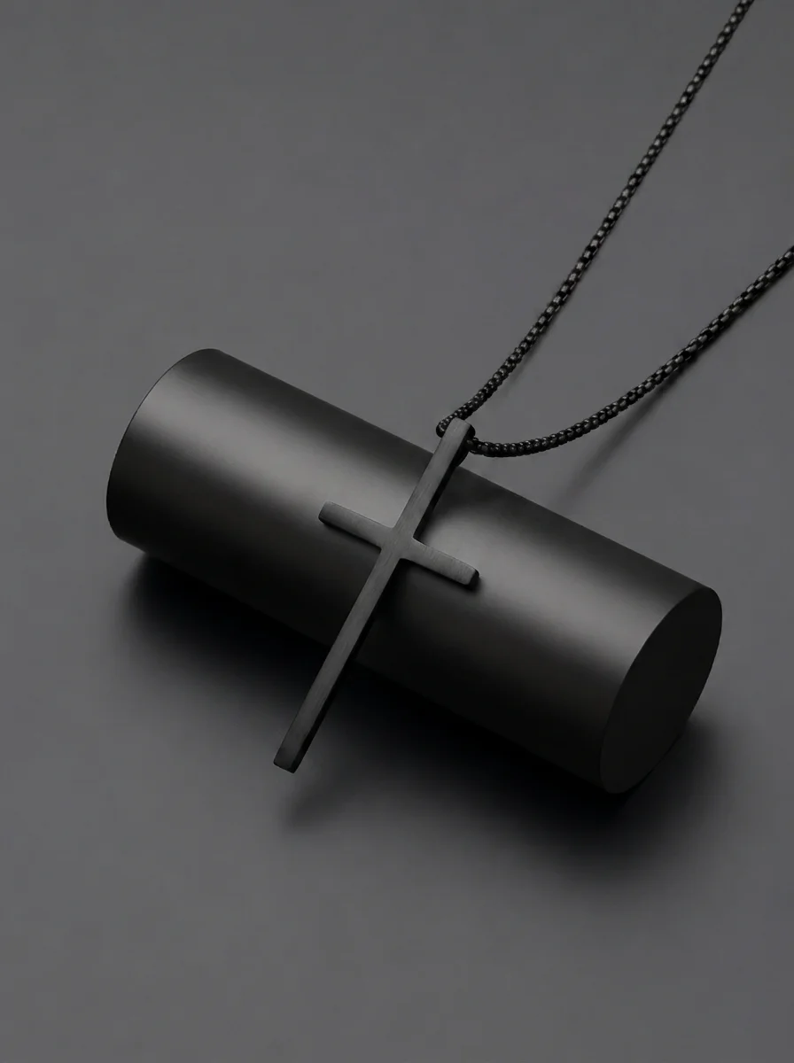 Classic Simple Cross Pendant Necklace Stainless Steel Box Chain Necklaces for Men Faith Religious Jewelry Birthday Gift