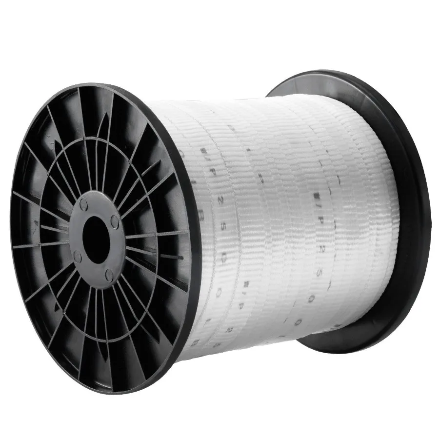 

Polyester Pull Tape 3 4 x 318' Mule Tape Flat Rope 2500 lbf Tensile Capacity Printed Webbing Cable Pulling Tape for Packaging