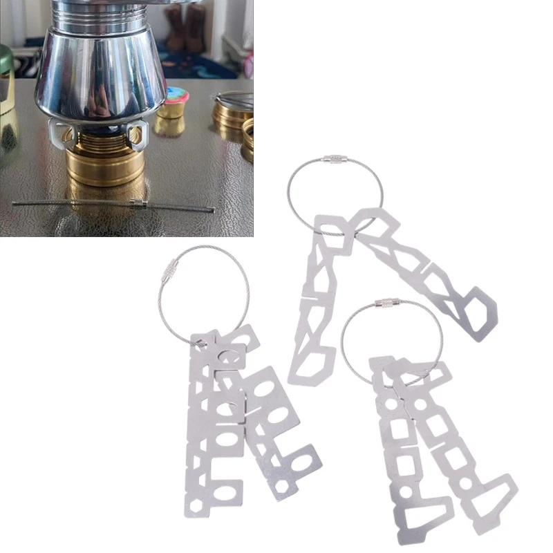 Outdoor Stainless Steel Alcohol Stove Stand Rack Stove Cross Rack Camping Stove Cross Stand Spirit Burner Base Picnic Cookware view 3