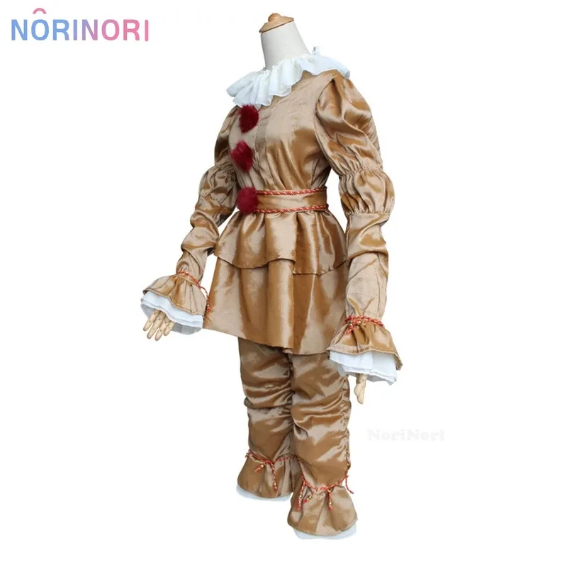 CyAdults niños Pennywise disfraz de Cosplay Stephen payaso peluca traje aterrador Halloween Horror fiesta carnaval mascarada vestido pantalones Outf
