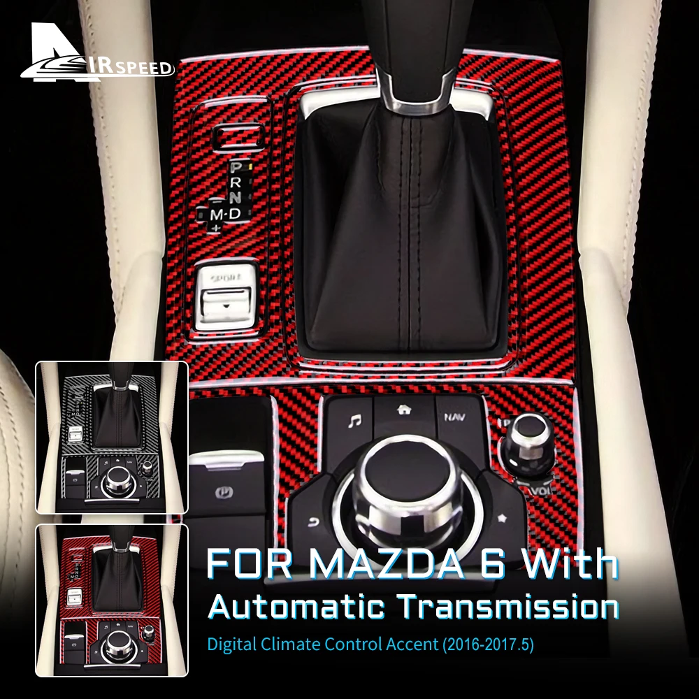 

For Mazda 6 2016-2017 Real Carbon Fiber Gear Shift Panel Control Accent Trim Accessories Wear Resistant Scratch Resistant