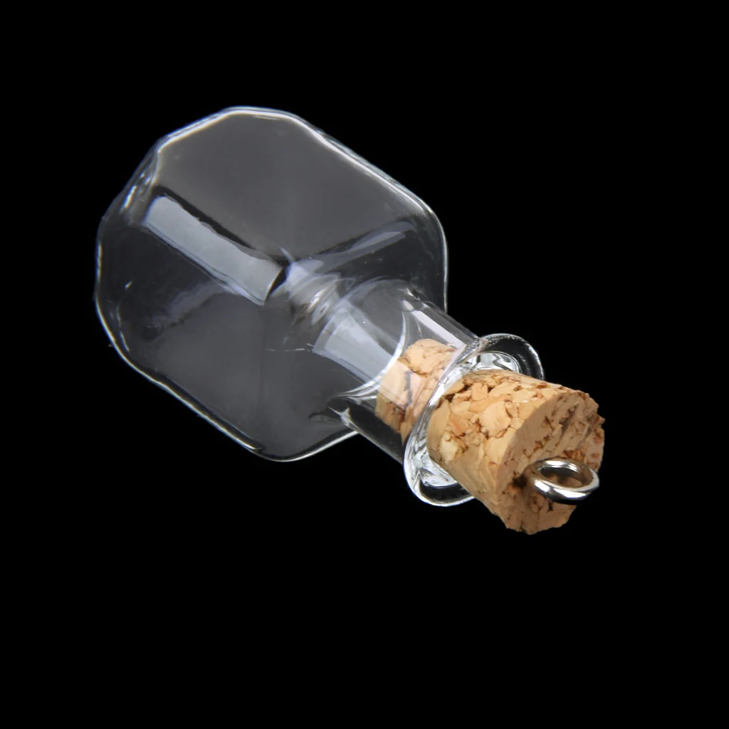 Glass Wishing Bottles with Cork 10 Pieces for DIY Pendant Necklace Jewelry Making Craft Clear Miniature Charm Vial view 5