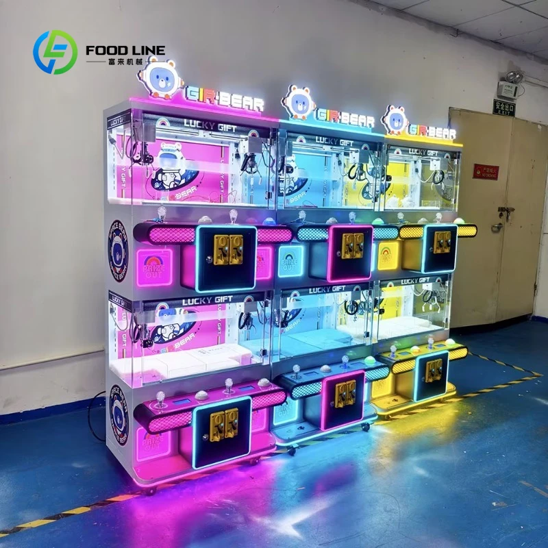 Customized 4-Player LED Claw Machine Coin-Operated Arcade Lucky Gift Plush Doll Grabbing Machine Bulk Order Discount Available