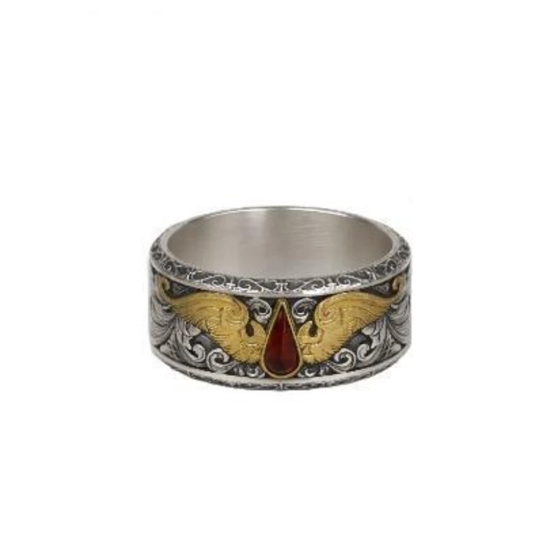 Star Casting Warhammer 40K Game Peripheral Holy Blood Emblem Ring Retro Trendy Fashion Versatile Ring Men's Gift