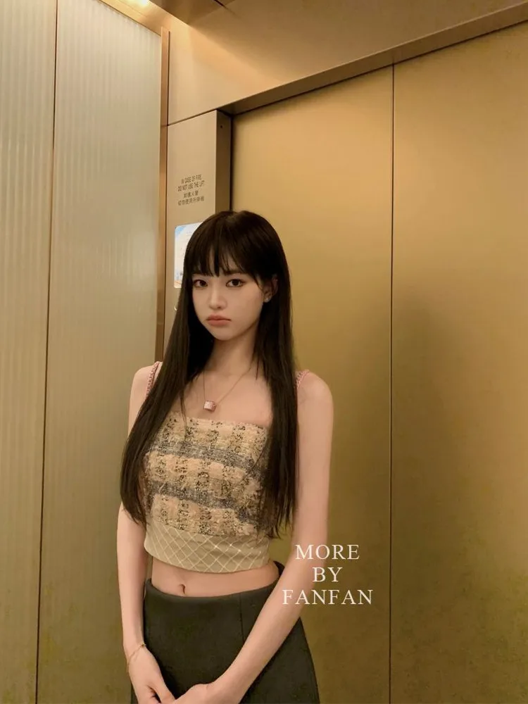 مثير كاميس منقوشة أنيقة صديرية دائرية ضئيلة الكورية الدبابات الأعلى أكمام أنيقة المحاصيل الأعلى الصيف النساء بوستير