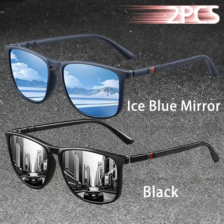 2 Stück Klassische Modische Sonnenbrille mit Buntem Streifendesign für Männer und Frauen zum Autofahren, Angeln und für die Freizeit, Marken-Designer Retro-Sonnenbrille – Detail 8