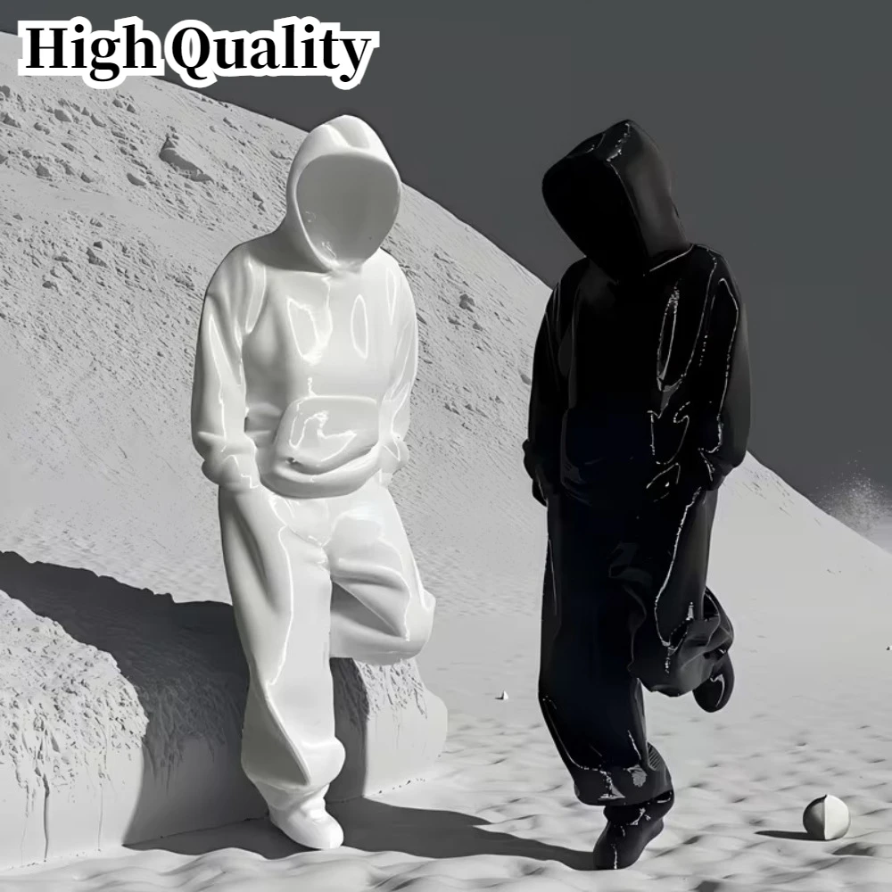 High Quality 1/2pcs Faceless Thinker Model Set – Black & White Plastic Decor for Computer Desk, Hallway Collectors