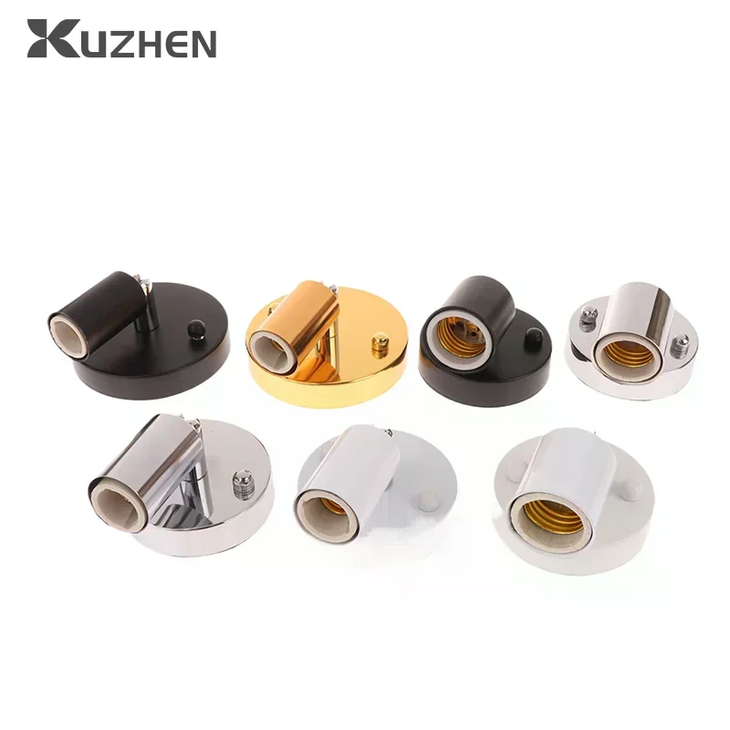 1 Set Socket Holder Adapter Iron Celling Light Sconces Vintage E27/E14 Wall Lamp 180 Degree Rotation Adjustable Metal Lamp Base