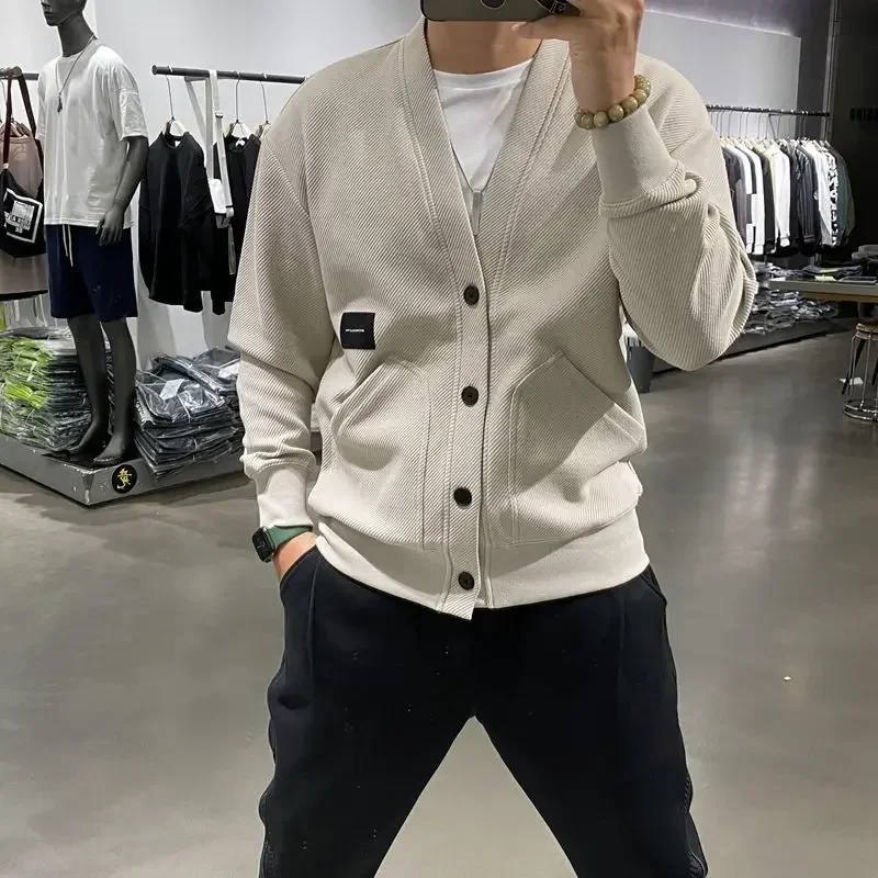 

Men's Clothing Icon V Neck Cardigan Knit Sweater Male With Pockets Jumpers Tops Best Selling Products New In Knitwears A X