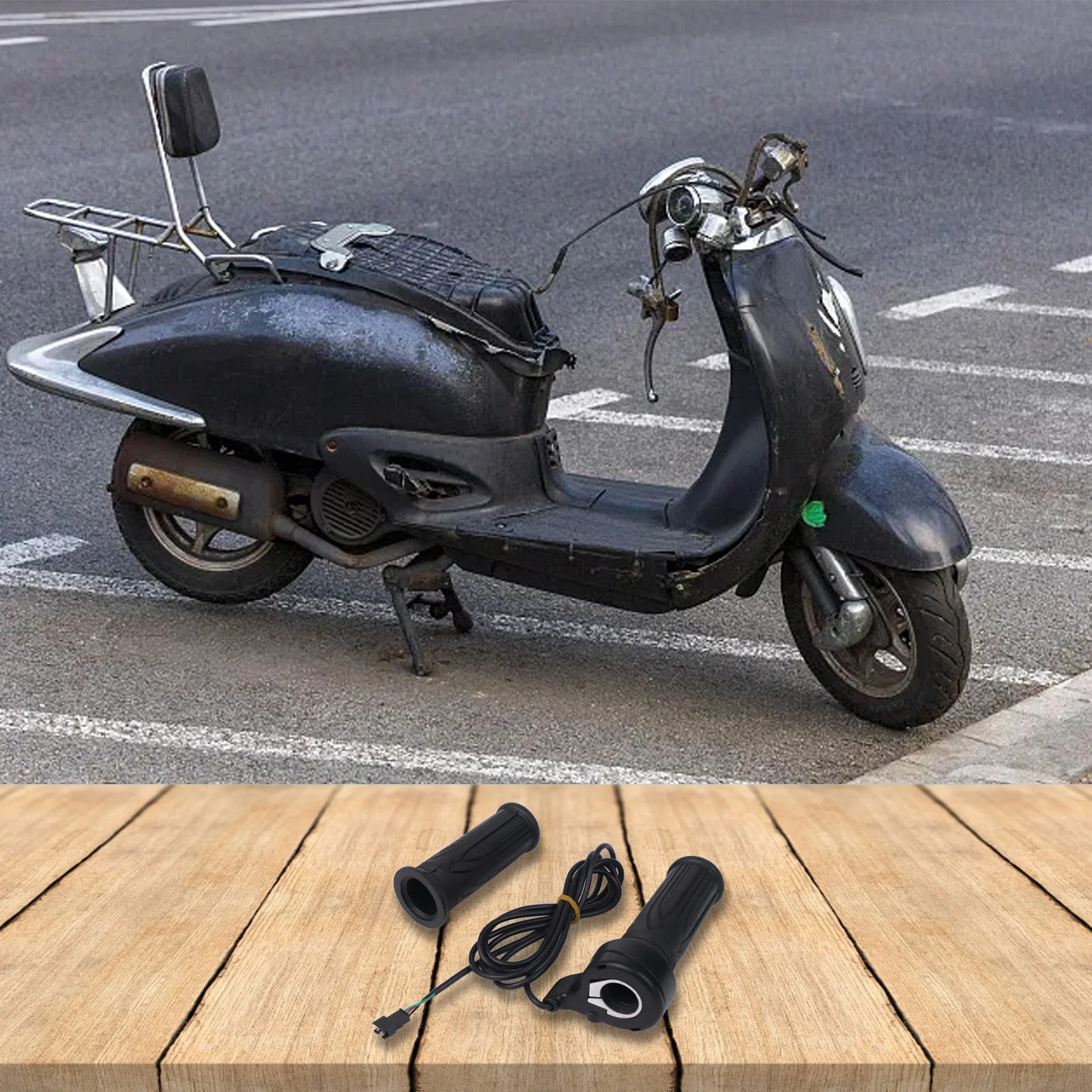 

For Electric Vehicle Handlebar Throttle Accelerator 12V72V with Two Keys Suitable for Scooters and Tricycles Replacement Part