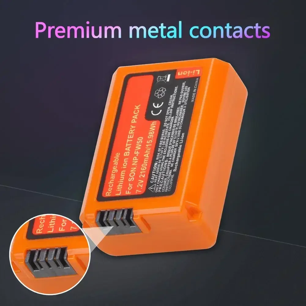 2-4pcs 2160mAh NP-FW50 NP FW50 Battery For Sony Alpha A6500 A6300 A6000 A5000 A3000 NEX-3 A7 A7M2 A7R 7SM2 7M2 A33 A35 A37 A55