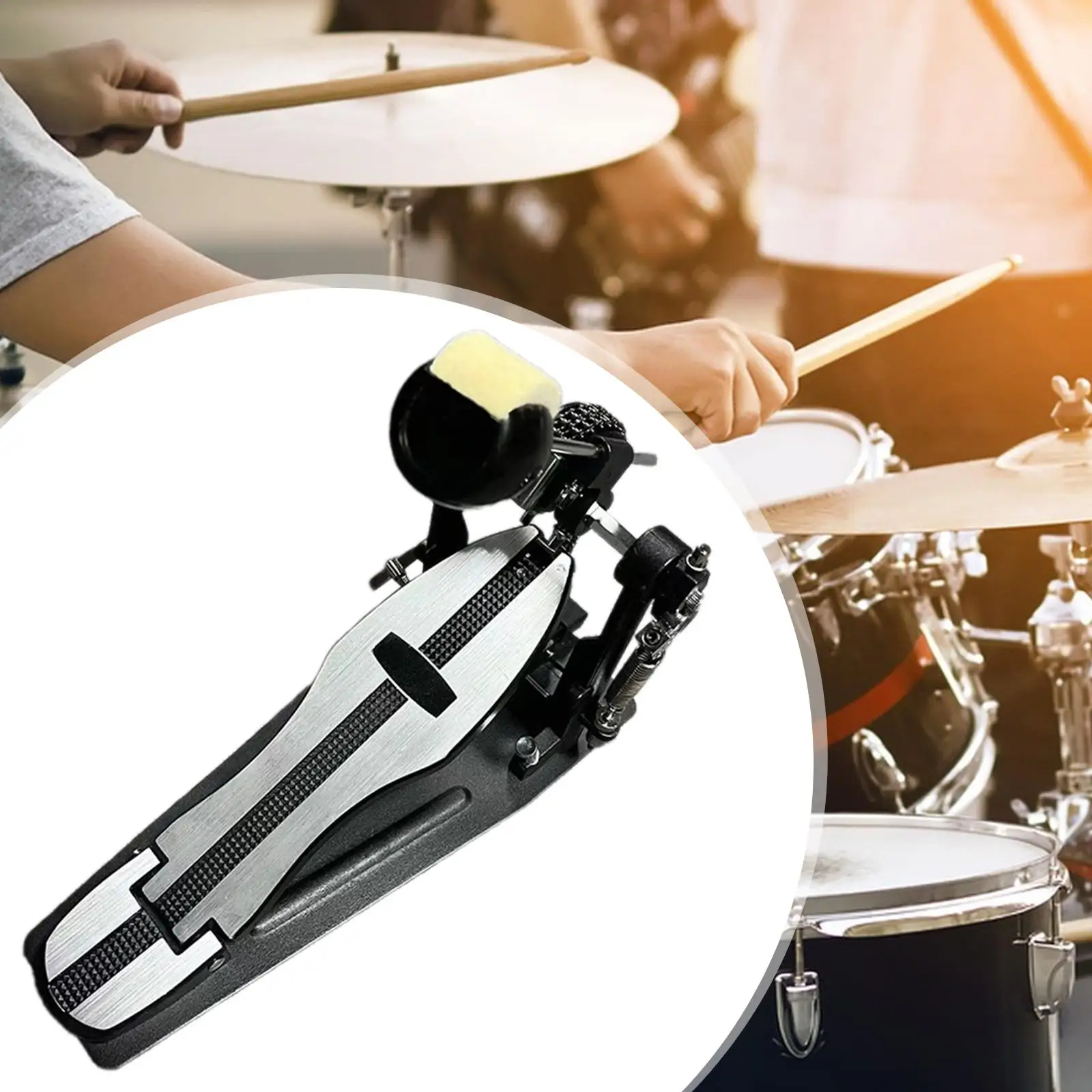 Single Pedal Hammer Drum Step on Beater Drum Instrument Accessories Double Chain Pedal Drum Practice Pedal Advanced Player