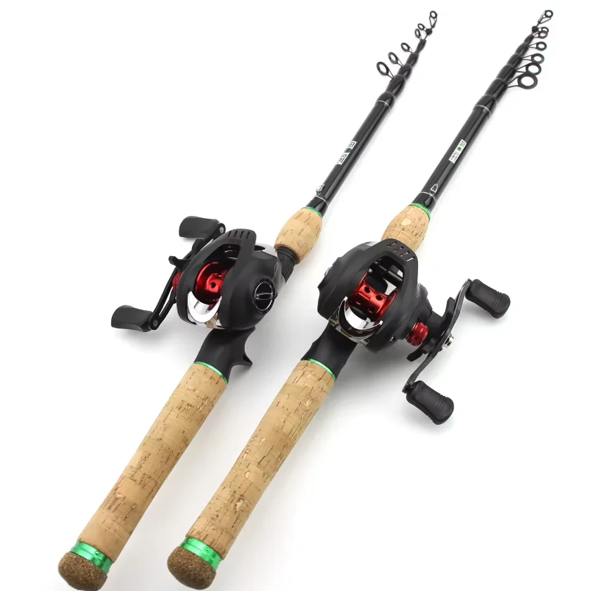 

JiXiangMa official-website Drop Wheel Set Extended Wooden Handle European And American Popular Fishing Tackle Bass Pike Rod