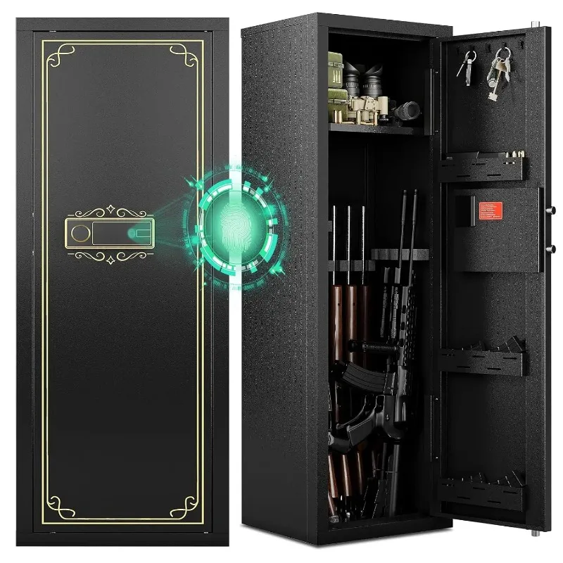 13-15 Cub Biometric Gun Safe Fingerprint Lock Steel Storage Cabinet For Rifles Pistols Shotguns Optics Home Security