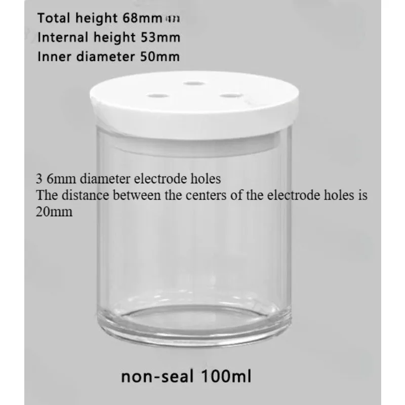 10-200mL Electrolytic Cell Laboratory Electrochemical Eectrolytic Cell Glass Quartz Beaker with Cover