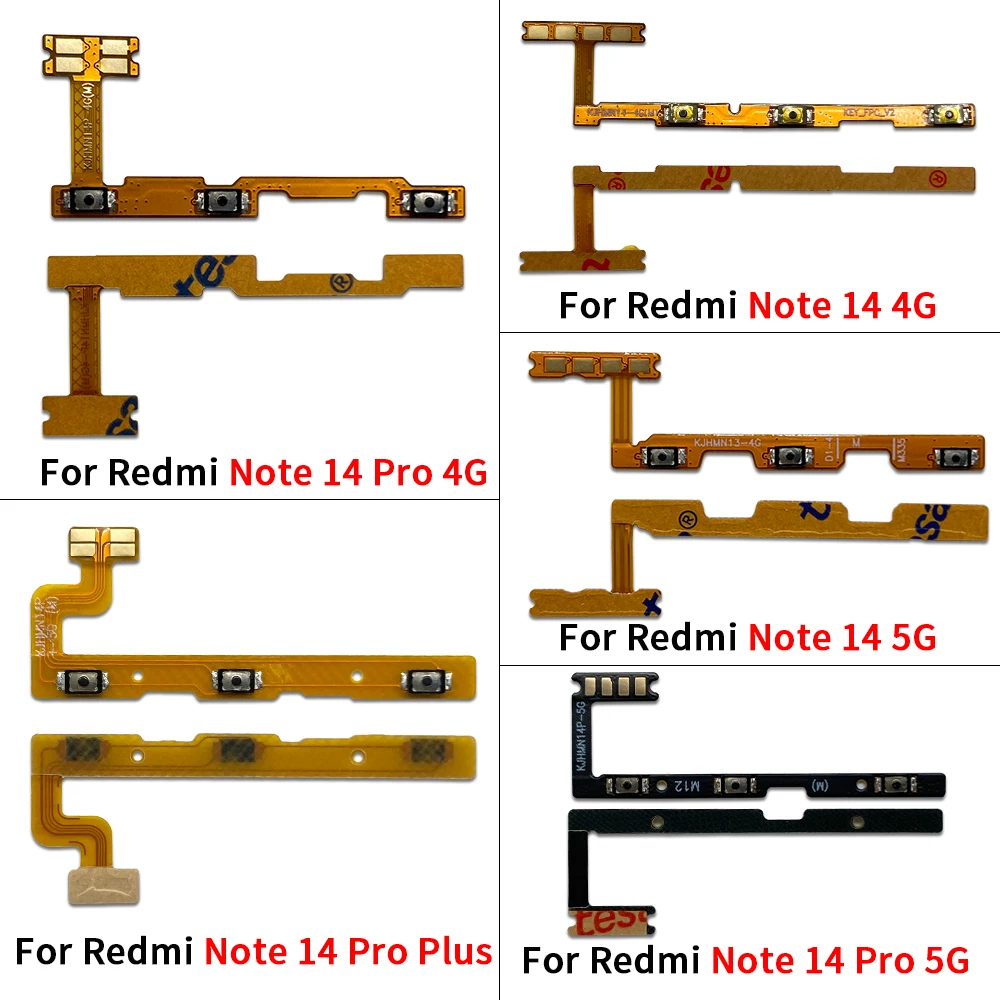 

New Power Switch On/Off Button Volume Key Button Flex Cable For Xiaomi Redmi Note 14 4G 5G / For Redmi Note 14 Pro Plus