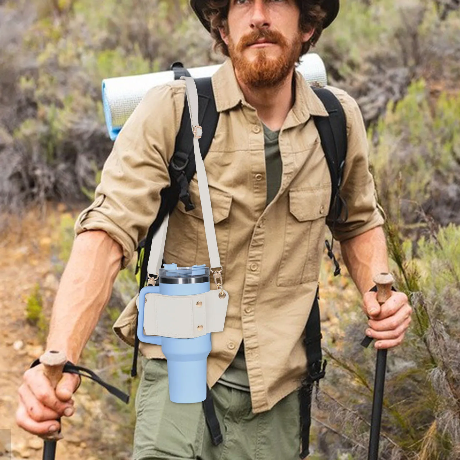 

Water Bottle Holder Portable Cup Sleeve For Travel Insulated Cups Tumbler Carrier Outdoor Coffee Cup Strap