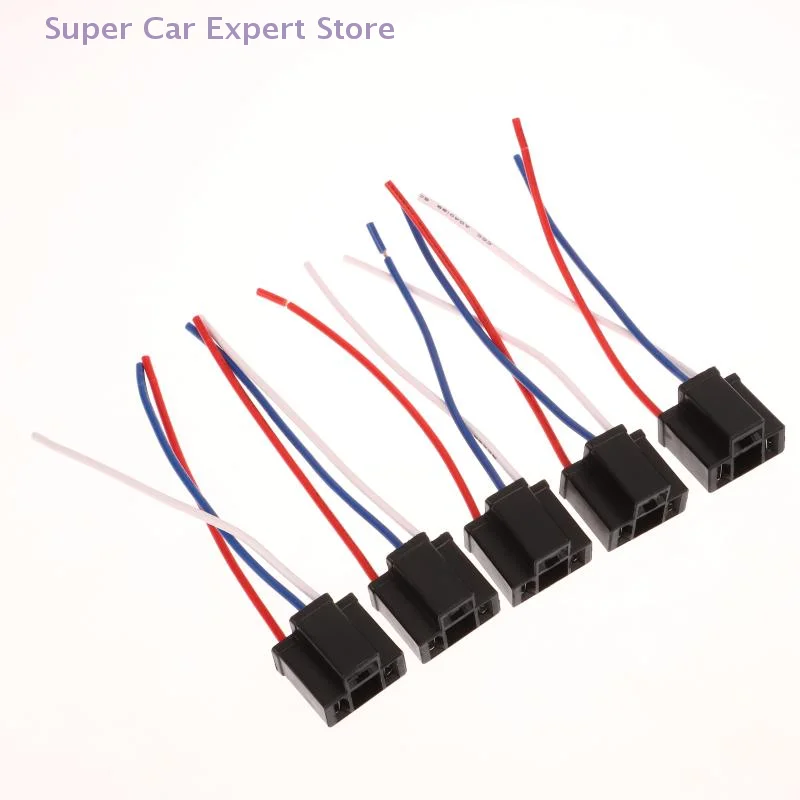 

5PCS H4 Bulb Socket Auto Accessories H4 3 Pin Car Headlight Replacement Repair Bulb Holder Connector Plug Wire Socket