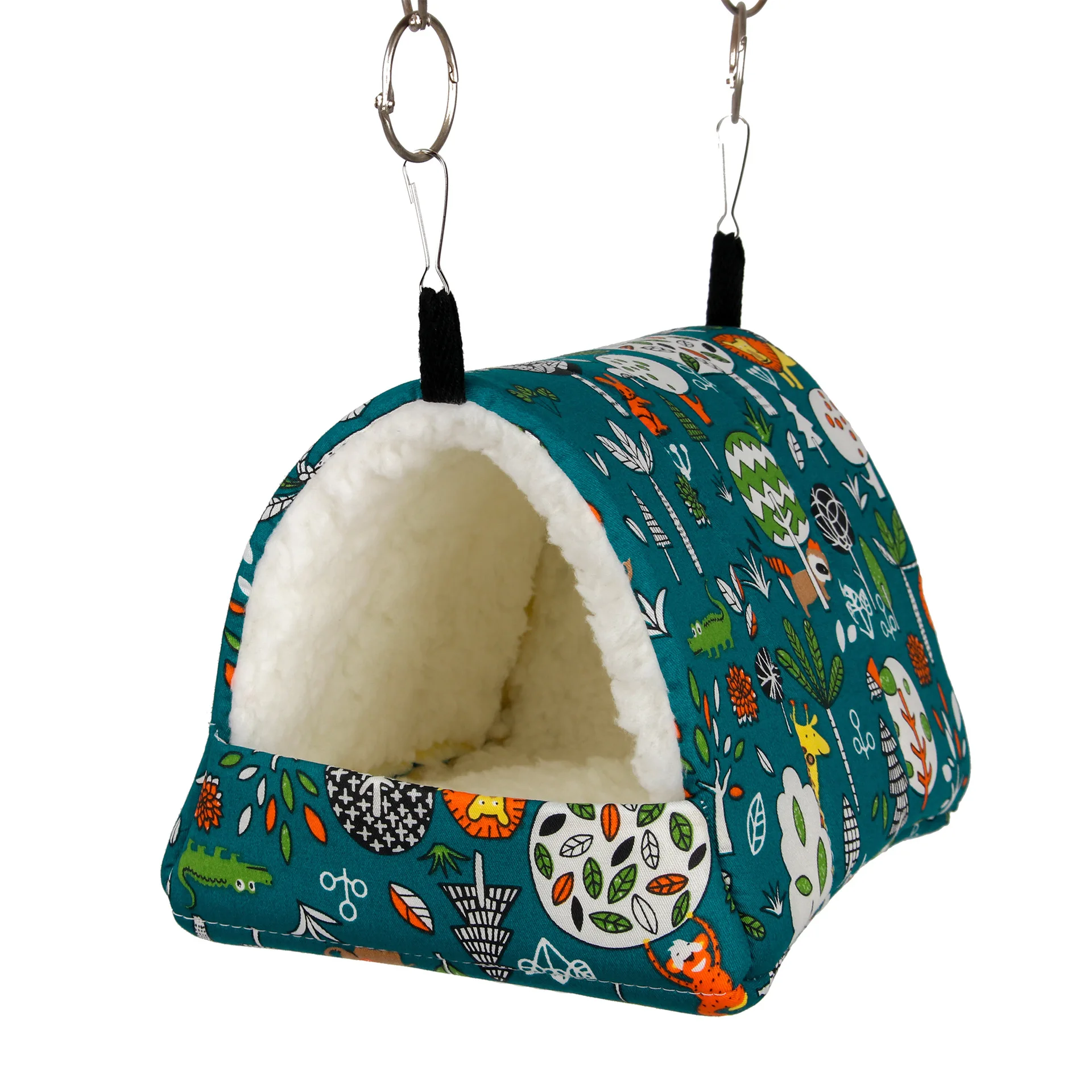 1pc Nette Druck Vogel Bett Mini Käfig Kaninchen Eichhörnchen Matte Meerschweinchen Nest Hamster Haus Kleine Tier Schlafen Bett haustier Hängen Käfig – Detail 3