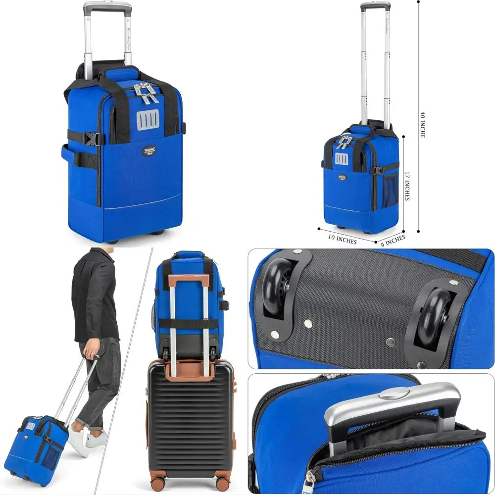 

Compact 17x10x9 Rolling Personal Item Bag for Under Seat Travel on Major Airlines, Ideal for United Airlines and Beyond