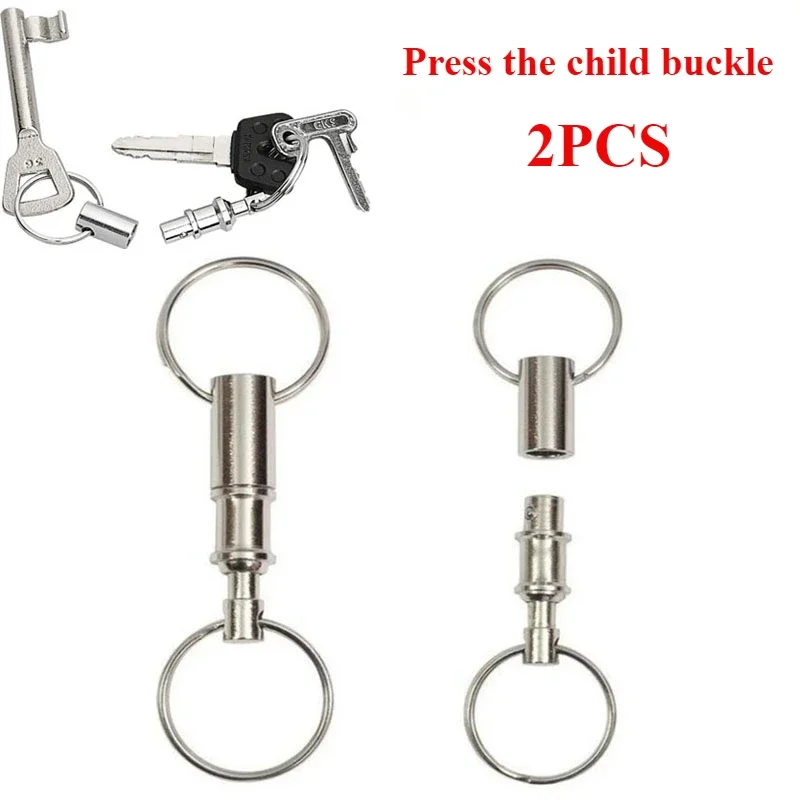 

Key Chain Quick Release Keychain Silver Metal Quick Detachable Pull Apart Metal for Women Men Color Double End Chains Keyring