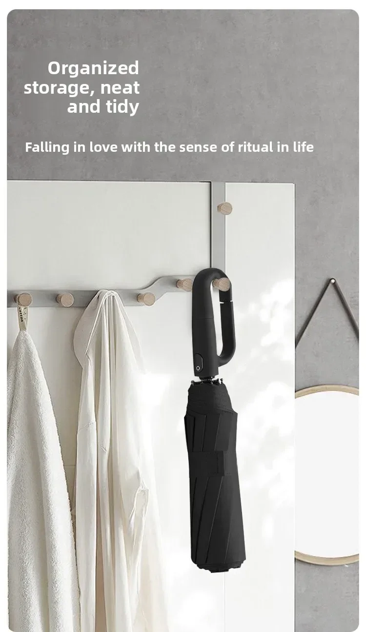 Extra Large Reinforced Wind-resistant Rain-resistant Dual-purpose UV-resistant Fully Automatic Ring-buckle Umbrella