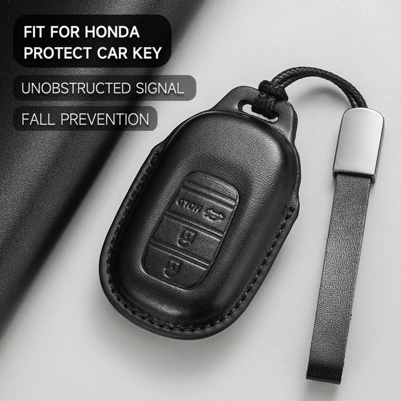 

Чехол для ключей из натуральной кожи, сумка для ключей для Honda Civic CRV XR-V Vezel Fit Jazz BRV BR-V City Protect Set, автомобильные аксессуары