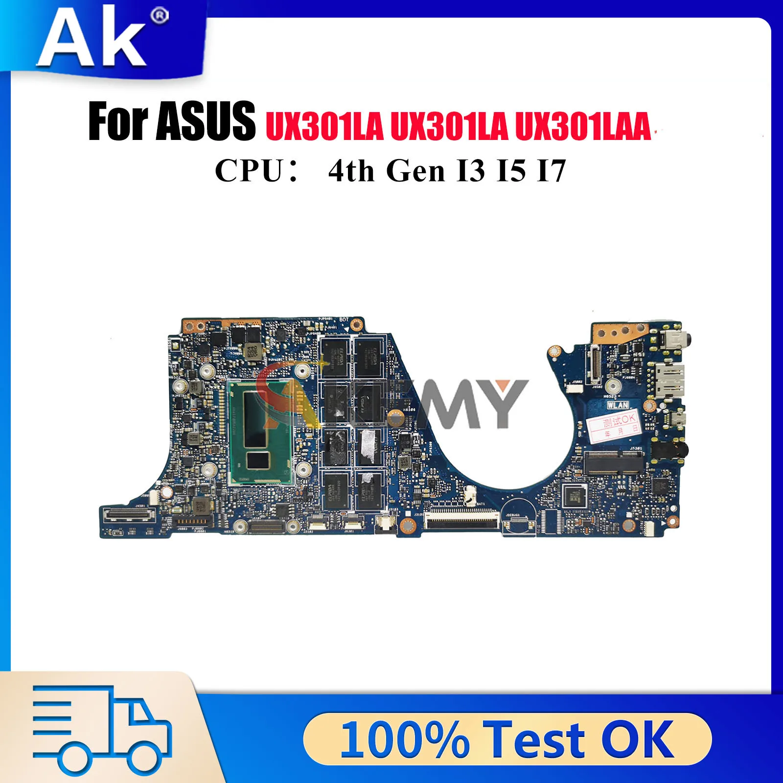 

UX301LA Материнская плата для ноутбука ASUS ZenBook UX301LAA UX301L UX301LA Материнская плата для ноутбука с процессором I3 I5 I7 100% тестирование ОК быстрая доставка