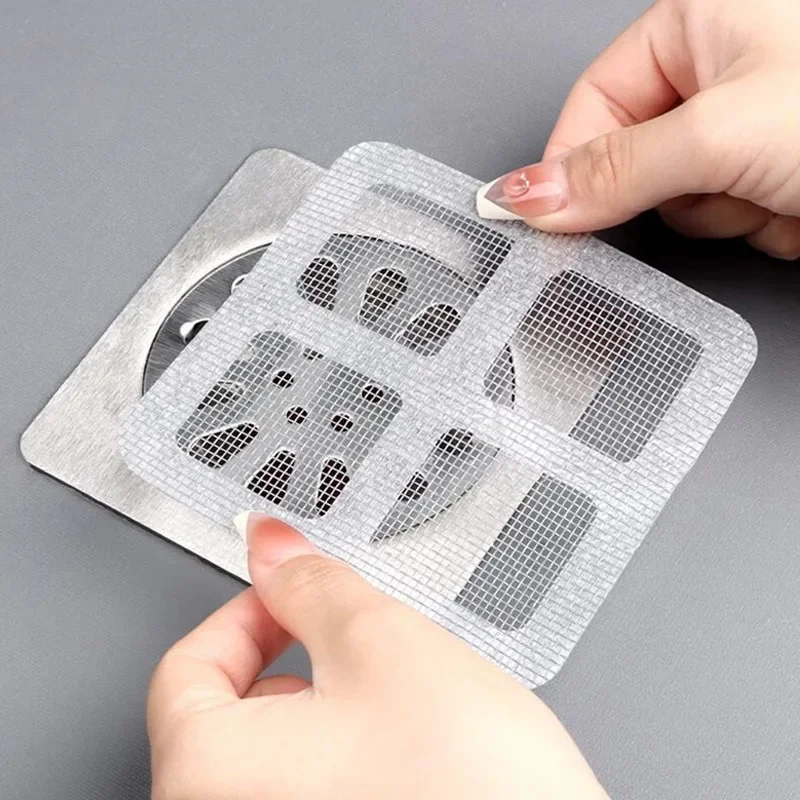 Disposable Hair Drain Stickers,Shower Floor Drain Sticker,Mesh Cover Sewer Filter Screen for Bathroom,Laundry,Sink,Tub,Kitchen