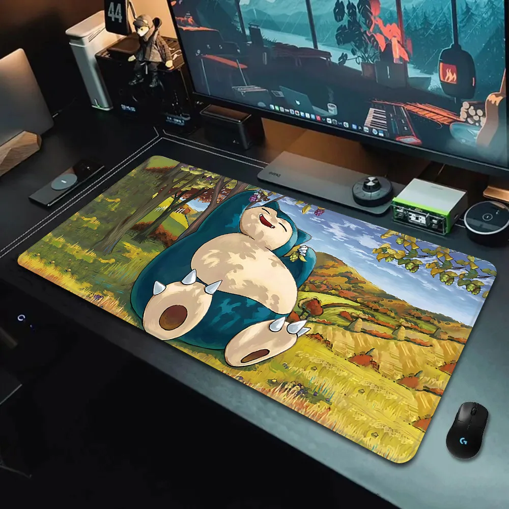 Pokemon Snorlax Mousepad HD Printing Computer Gamers Locking Edge Non-slip Mouse Pad XXL90x40cm Keyboard PC Desk Pad