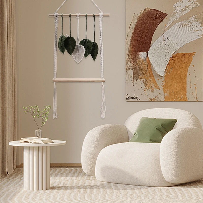 

Y42A-Popmician Тканая потоковая деревянная палочка с листьями ручной работы, цветочная раковина