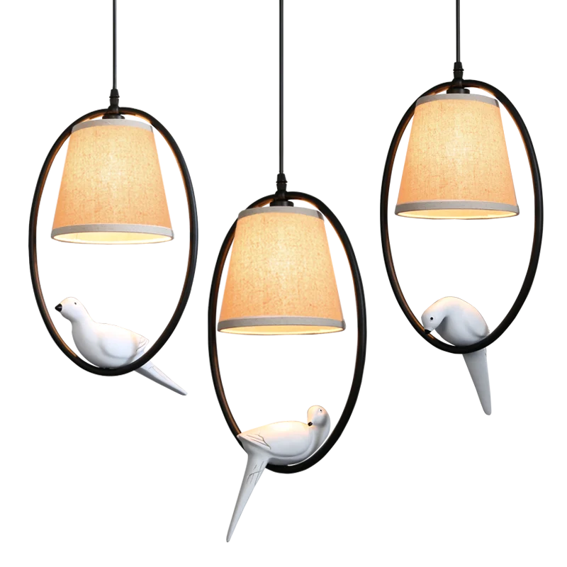 American Country Bird Pendant Lights Pastoral Hanging Lamp Mediterranean Nordic Restaurant Light Fixtures Indoor Decor Lighting