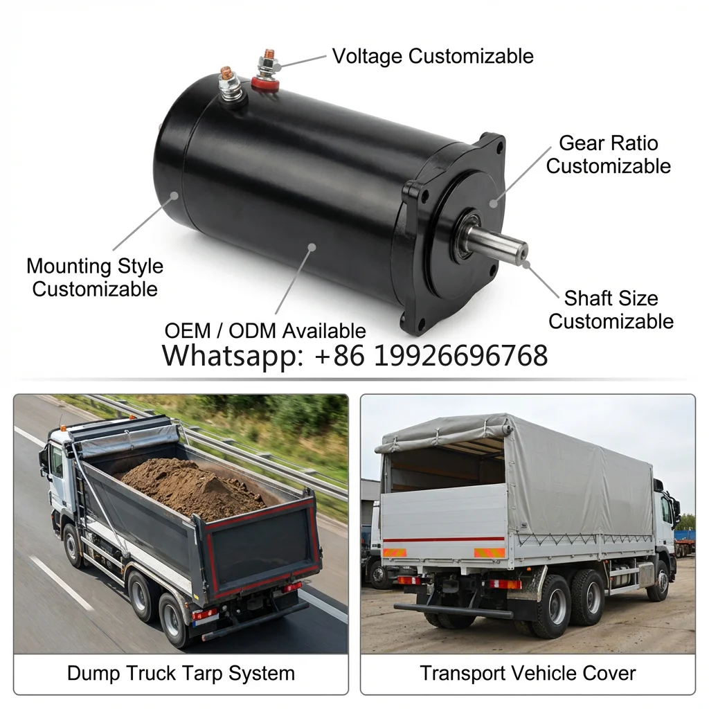 High Quality Universal Electric Tarpaulin Motor for Semi Trailer Dump Truck Automatic Tarp Cover Waterproof High Efficiency IP67