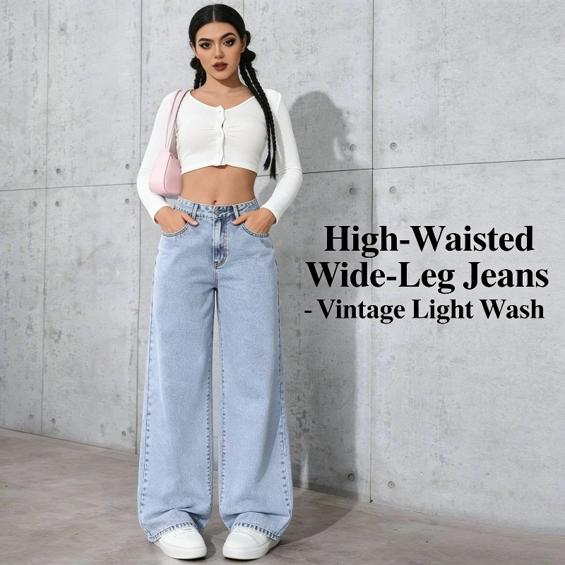 

Лето 2026, новые свободные модные универсальные прямые джинсы для женщин