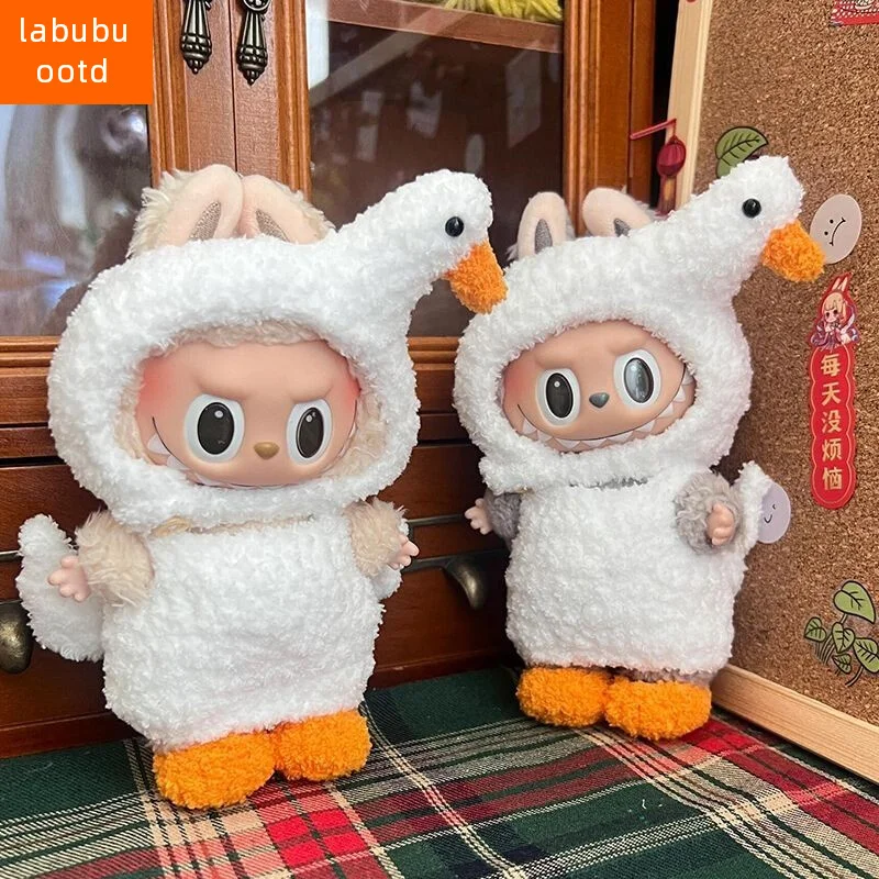 

Labubu Big Goose Clothes Set Lisa Same Style Doll Clothes 17cm Universal Labubu Doll Clothing Bee Set Small Fish Dried Set Girls