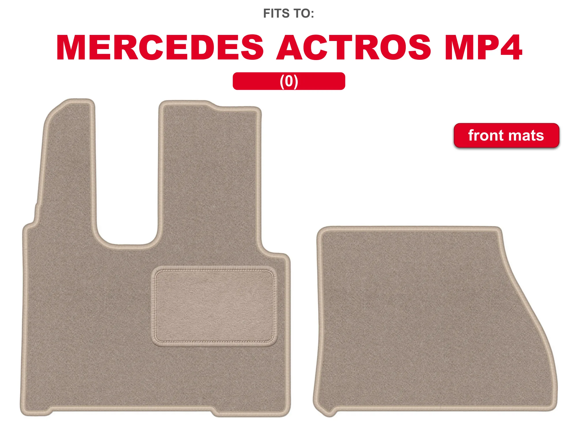 Velour vloermatten voor: Mercedes Actros MP4 brede cabine beige set auto vloermatten voor voertuigvloer