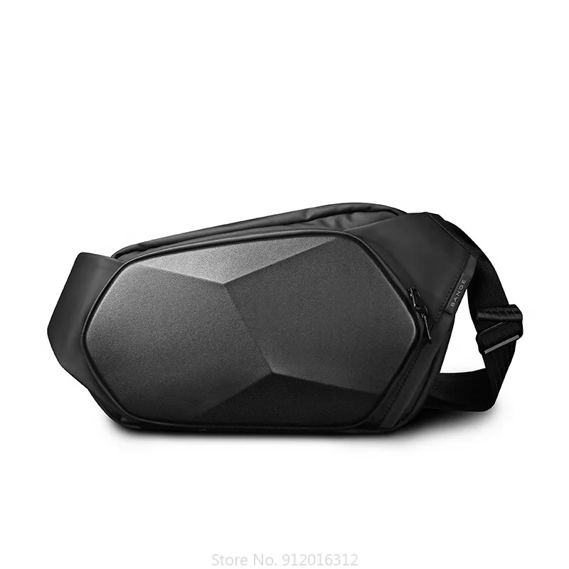  BANGE Shoulder Bag Men's Waterproof Chest Bag Trendy Messenge Back packs Polyhedron Fanny Pack Business Hard Shell pack