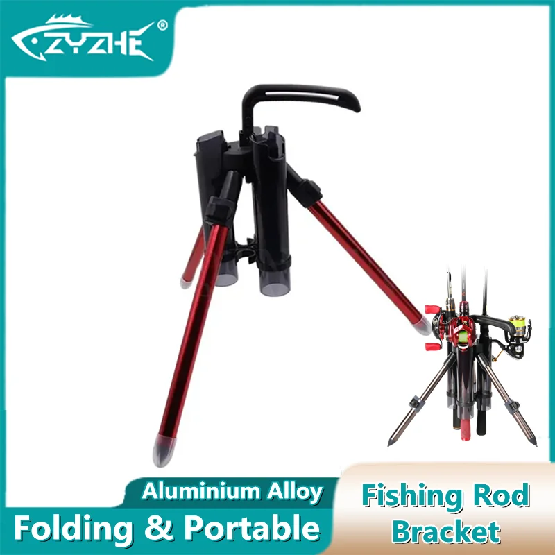 ZYZ Tripod Fishing Rod Bracket Folding and Portable Aluminium Alloy Fishing Pole Hanger Fishing Rod Holder Accessories Tackle