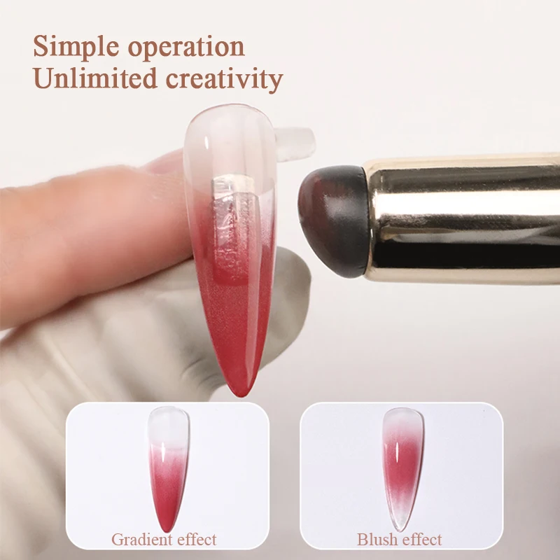 Nail Arts Silicone Applicator Sticks Nail Chrome Applying Brush New Easy-Daub Pigment Silicone Nail Brush Gradient Shading Tools