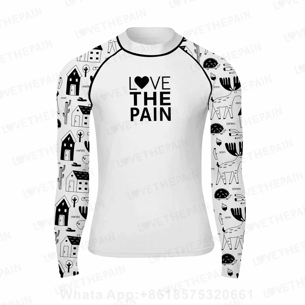 Men's Swimming T-shirt Swimsuit Beach Uv Protection Rash Guard Diving Rashguard Swimwear Long Sleeve Surfing Suits Surf T-shirt