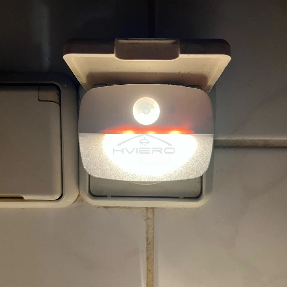 Plug in PIR Human Induction Lamp Led Night Light with Motion Sensor EU US Socket AC 85-265V Wall Home Bedroom Hallway 3 Modes