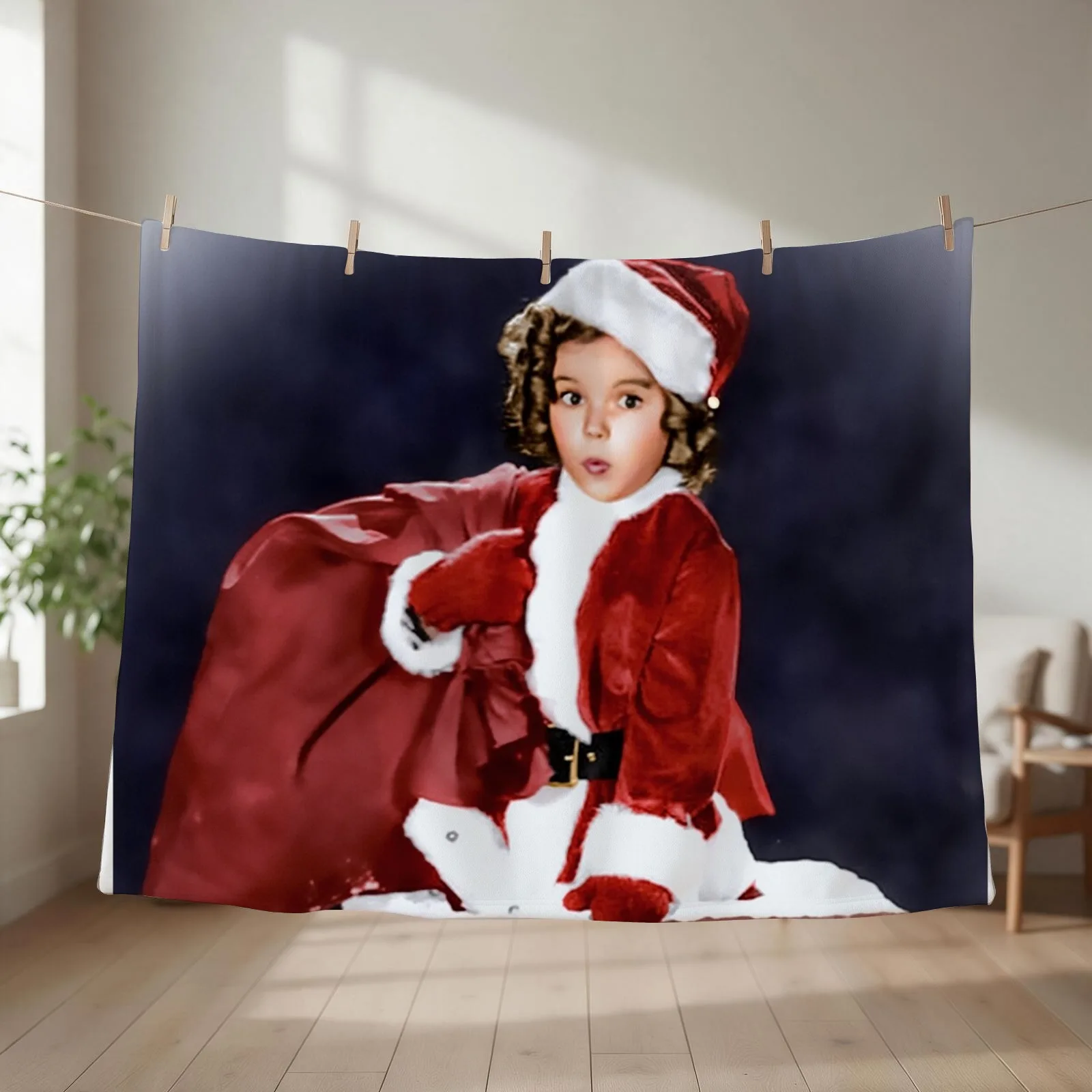 Shirley Temple Portrait at Chimney Throw Blanket For Sofa Thin Plush Luxury St Decorative Throw Blankets