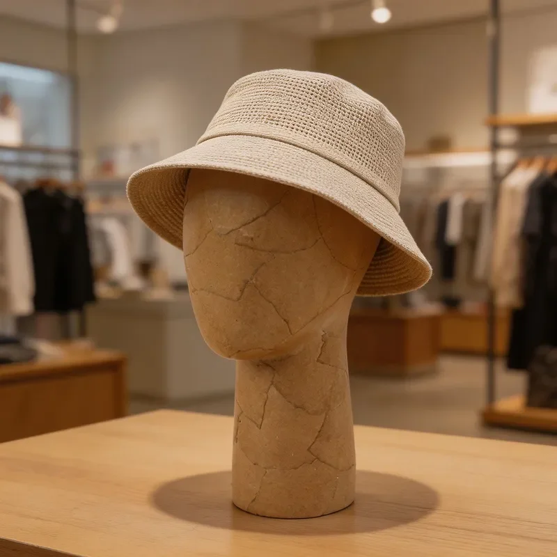 Retro Kraft Paper Head Mannequin Display Stand for Hats Wigs Silk Scarves Hat Shop Rack Wig Display Props Fake Head Model