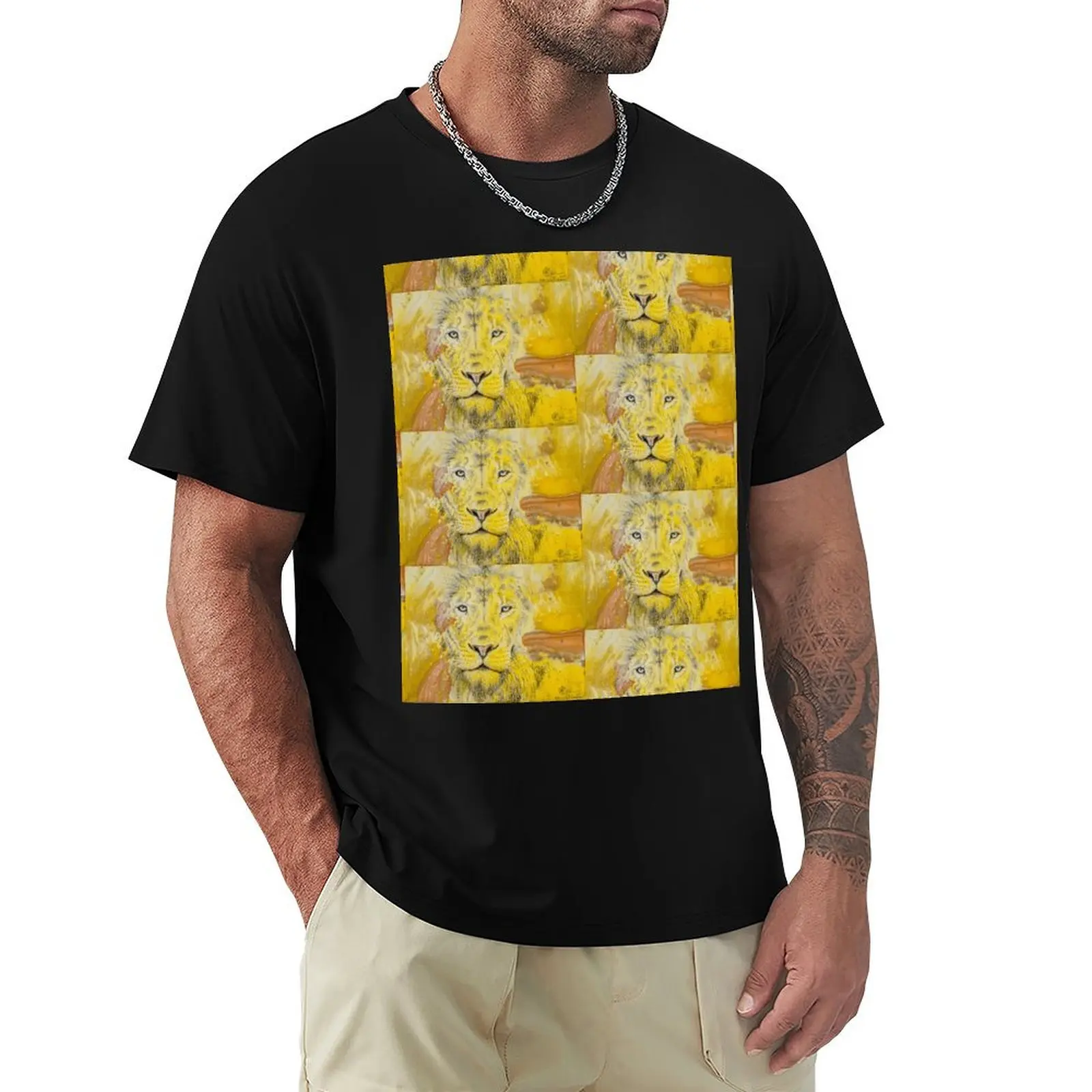 

Lion Face T-Shirt kawaii clothes funny meme t-shirts man t shirt anime tshirt black t-shirts for men