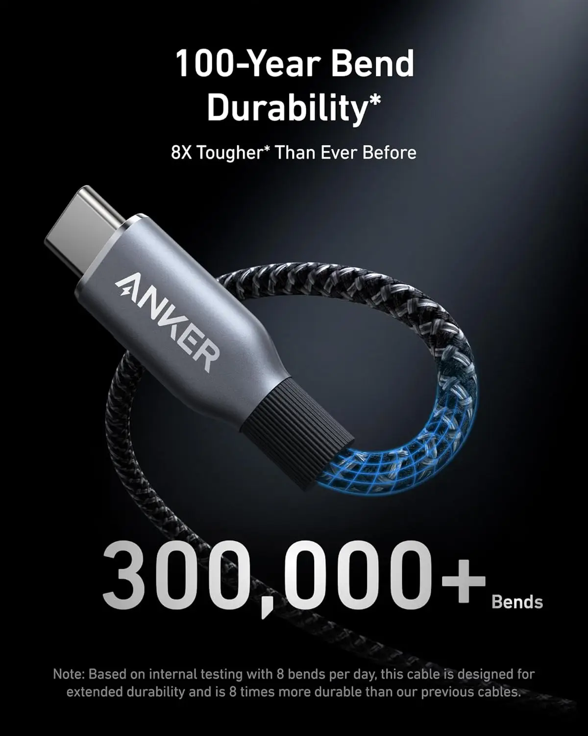 anker-prime-usb-c-to-usb-c-ケーブル、240w-3フィート-6フィート急速充電usb-cケーブル、再生ナイロン編み込み、100年間の耐久性