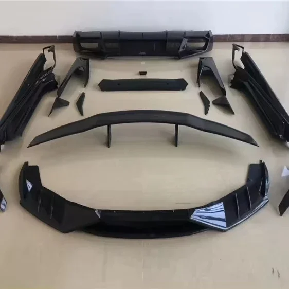 Style Carbon Fiber Wide Body Kit Front Rear Lip Bumper Diffuser Side Skirt Spoiler For Lambor Huracan