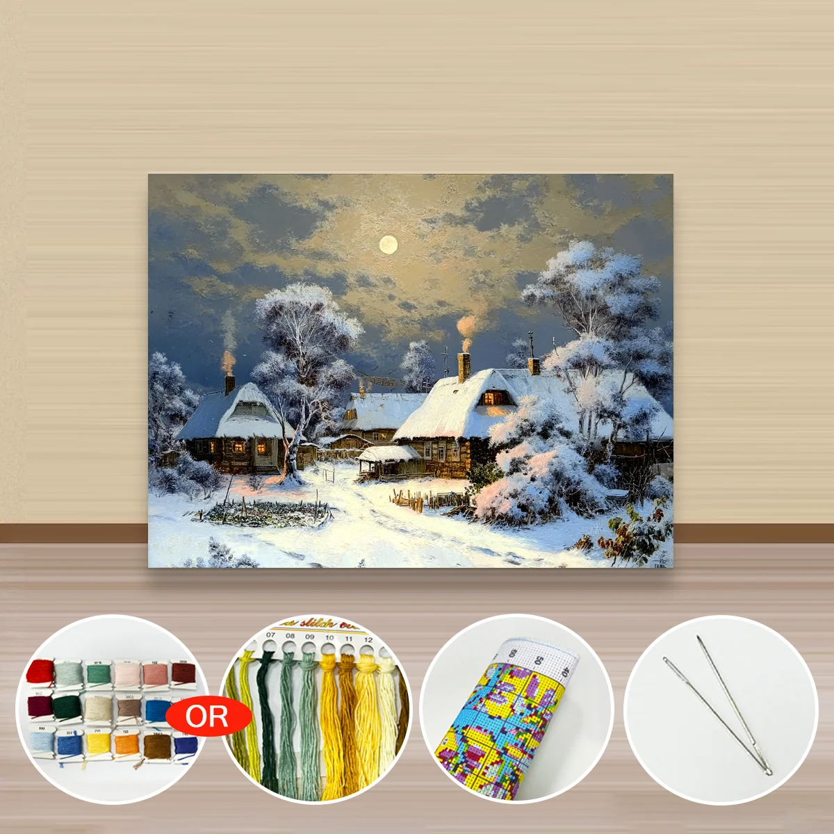 1 Stück 30x40cm/11,8x15,7 Zoll, 11Ct/14Ct Kreuzstich-Set, DIY Valentinstagsgeschenk, Stickerei-Set für Festivals, Stadt – Detail 3