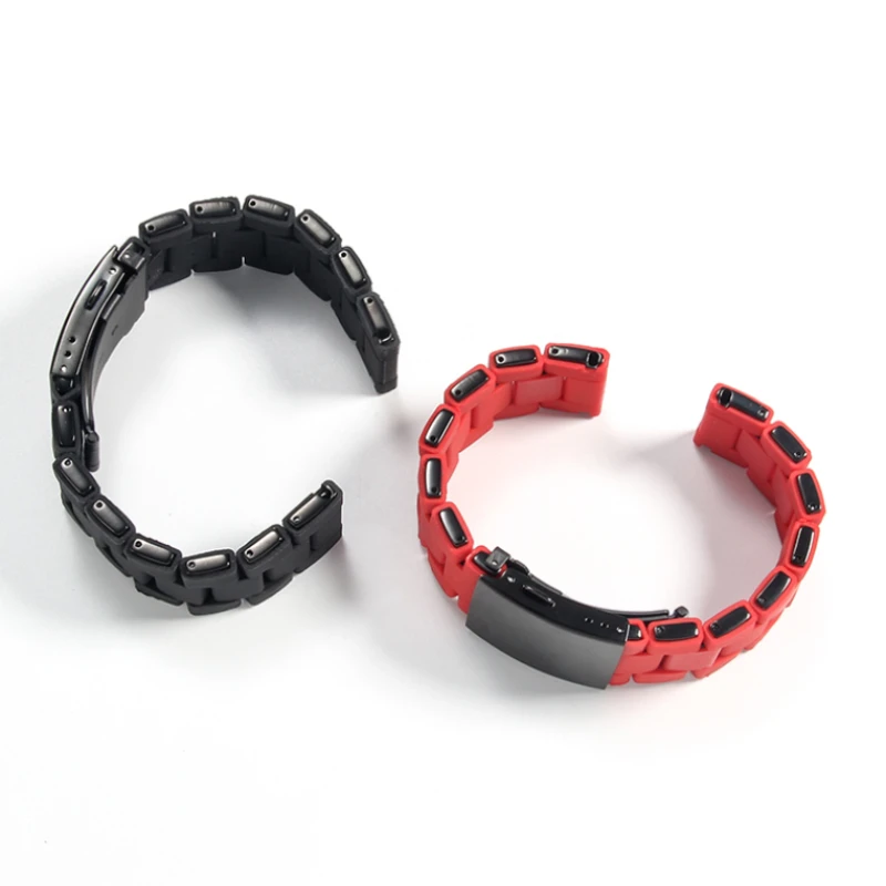 أربطة ساعات من الفولاذ المطلي بالسيليكون للديزل ، أحمر وأسود ، حزام ساعة رائع بإبزيم قابل للطي ، 24 من من من من السيليكون ، 26 من ، 28 من ، Dz7396 ، Dz7370 ، Dz7430 ، Dz4289